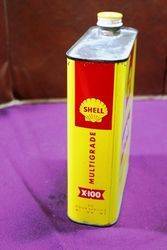 Shell X 100 Multigrade Oil Tin