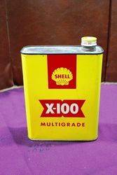 Shell X 100 Multigrade Oil Tin