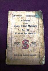 Singer Sewing Machines Instructions Booklet No 99
