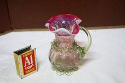 Small Antique VaselineUranium Glass Jug  