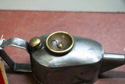 Small Vintage Boat Shape Button Pump Oiler