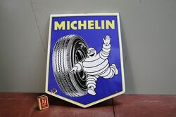 Small Vintage Michelin Sheild  Enamel Sign  