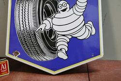 Small Vintage Michelin Sheild  Enamel Sign  
