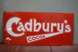 Stunning 1930's Cadbury's Cocoa Enamel Advertising Sign. #