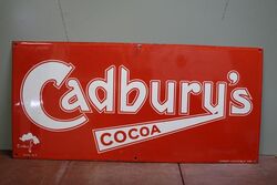 Stunning 1930and39s Cadburyand39s Cocoa Enamel Advertising Sign 