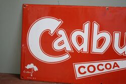 Stunning 1930and39s Cadburyand39s Cocoa Enamel Advertising Sign 