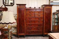 Stunning 200 year old Flame Mahogany Combination Wardrobe  