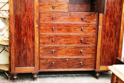 Stunning 200 year old Flame Mahogany Combination Wardrobe  