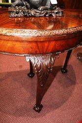 Stunning Antique Feathered Mahogany Half Round Card table 