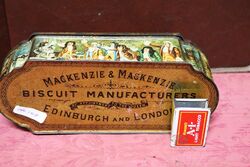 Stunning Antique MACKENZIE and MACKENZIE Pictorial Buscuit Tin