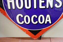 Stunning Antique Van Houtenand39s Cocoa Advertising Enamel Sign 