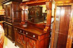 Stunning Antique Walnut Mirror Back Sideboard. #