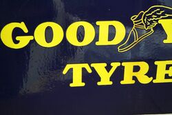 Stunning GoodYear Tyres Double Sided Enamel Sign 