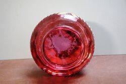 Stunning Moser Ruby Glass With Gilt Decoration Trinket Bowl  