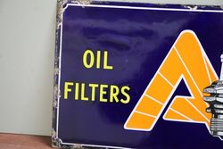 Stunning Small AC Oil Filters and Plugs Enamel Sign