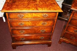 Stunning Small Pair of C20th Birdseye Maple 4 Drawer Chests 