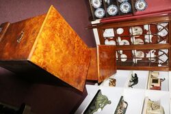 Stunning Small Pair of C20th Birdseye Maple 4 Drawer Chests 