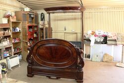 Stunning Victorian Flame Mahogany Halftester Queen Size Bed 