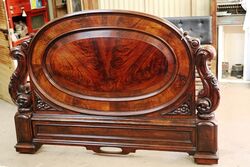 Stunning Victorian Flame Mahogany Halftester Queen Size Bed 