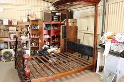 Stunning Victorian Flame Mahogany Halftester Queen Size Bed 