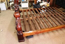 Stunning Victorian Flame Mahogany Halftester Queen Size Bed 