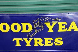Stunning Vintage Goodyear Tyres Enamel Advertising Sign