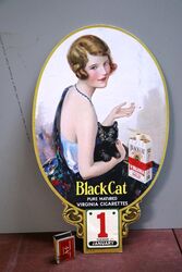 Stunning andRare Carreras Black Cat Cigarettes Pictorial Showcard 