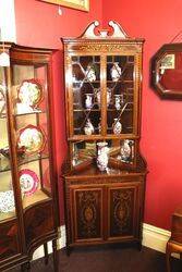 Superb Antique Edwards & Roberts Inlaid Corner Cabinet. #