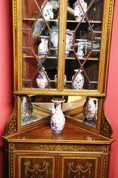 Superb Antique Edwards and Roberts Inlaid Corner Cabinet 