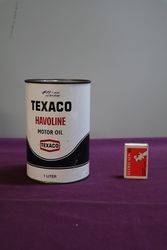 Texaco Havoline 1 Liter Motor Oil Tin