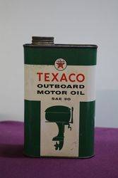 Texaco Outboard SAE 30 One Quart Motor Oil Tin 