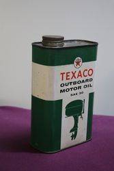 Texaco Outboard SAE 30 One Quart Motor Oil Tin 