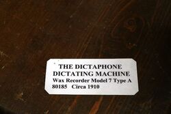 The Dictaphone Antique Dictating Machine Wax Recorder 