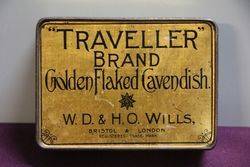 Traveller Brand Golden Flaked Cavendish Tobacco Tin 