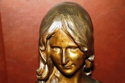 VENITIENNE Art Nouveau Bronze Bust by Delagrange