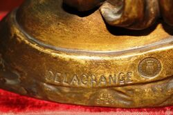 VENITIENNE Art Nouveau Bronze Bust by Delagrange