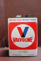 Valvoline One Gallon Motor Oil Tin 