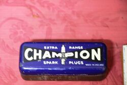 Very Clean Vintage Champion Spark Plug Tin