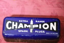 Very Clean Vintage Champion Spark Plug Tin