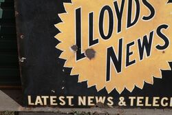 Very Early Lloydand39s News Enamel Advertising Sign 