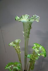 Victorian 5 Branch Vaseline  Uranium  Glass Epergne  