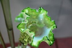 Victorian 5 Branch Vaseline  Uranium  Glass Epergne  