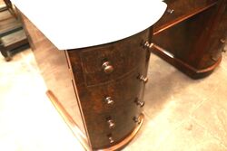 Victorian Burr Walnut White Marble Top WashStandHall Table 