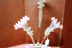 Victorian Centre Trumpet 2 Branch Vaseline Glass Epergne 