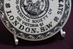 Victorian Ceramic Army And Navy Homemade Potted Meats Pot Lid 