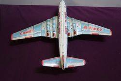 Vintage 1950and39s De Havilland Comet Jetliner Lithographed Friction Powered Toy