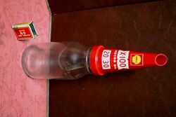 Vintage 1 litre Oil Bottle with Genuine Shell X100 Plastic Top