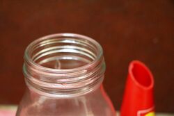Vintage 1 litre Oil Bottle with Genuine Shell X100 Plastic Top