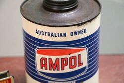 Vintage AMPOL Multi Grade  1040 MS 1 quart Oil Can