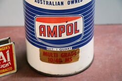 Vintage AMPOL Multi Grade  1040 MS 1 quart Oil Can